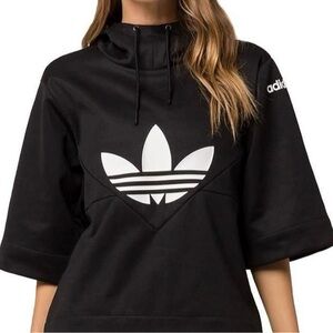 Adidas Women's Black and White Logo Hoodie